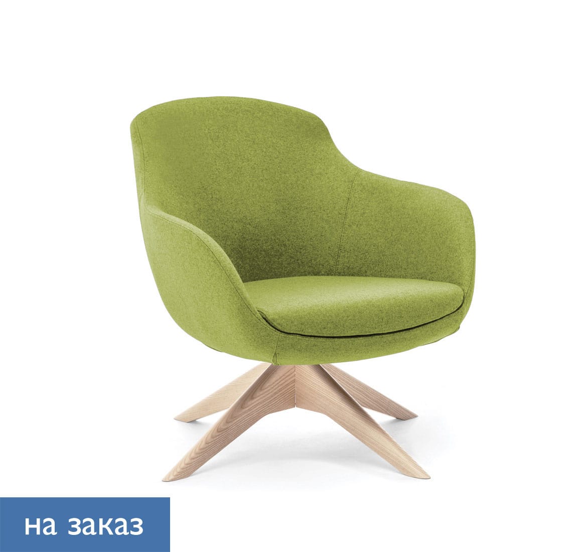 NOBLE Wood Кресло крутящ ЗЕЛЕНЫЙ