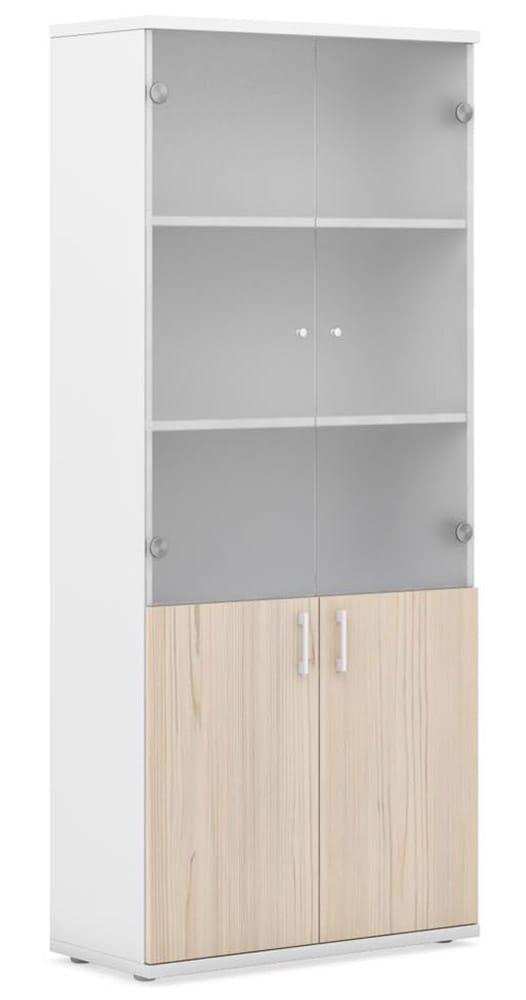 Шкаф комбинированный TARGET 2,05 м стекло матовое в рамке (Rovere)