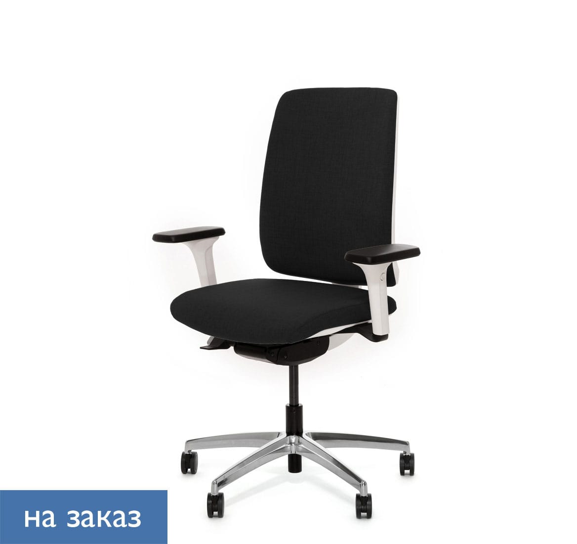 DION W Кресло, синх, 4D, алюм ЧЕРН/БЕЛЫЙ/АЛЮМ