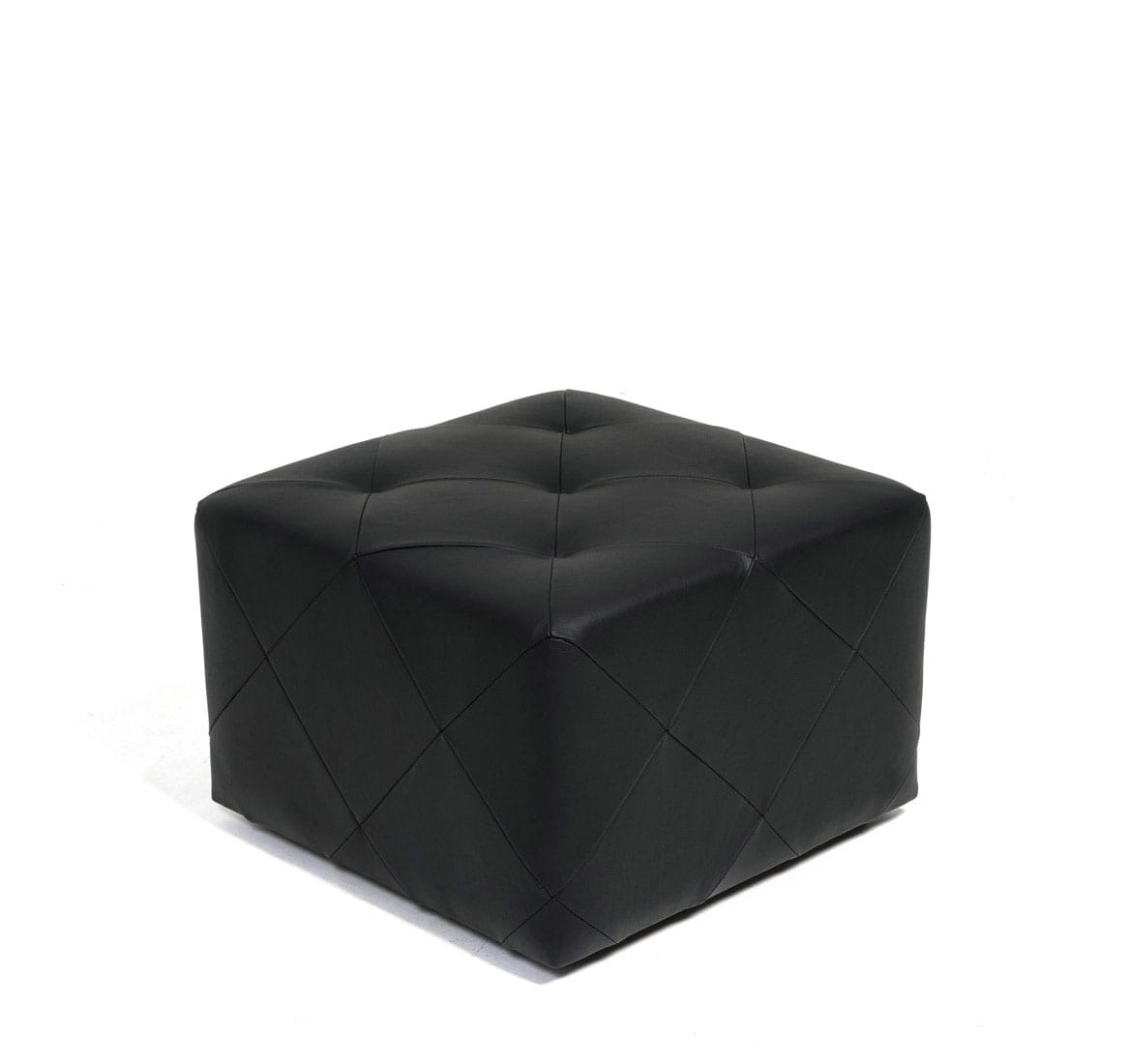 PRATO Пуф 56x56  кожа 20*20 ЧЕРНЫЙ