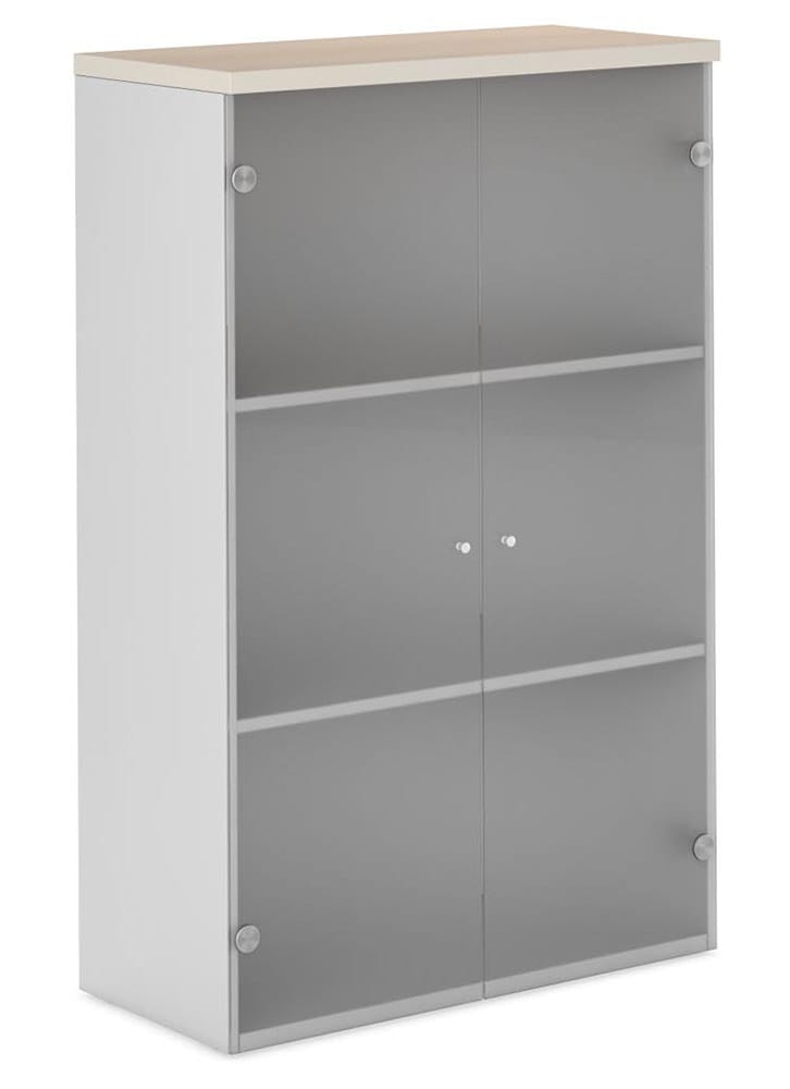Шкаф со стеклянными дверьми FLASH WHITE